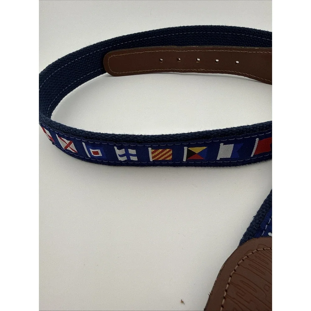 ZEP-PRO Vintage USA NAUTICAL Sailing Flags Webbing Leather Belt 40 Men